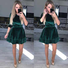 Load image into Gallery viewer, Winter Dress 2018 Pink Velvet Party Dress Women Casual Long Sleeve Fit Swing Female Autumn Maxi Sexy Dresses Robe Femme Vestidos