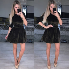 Load image into Gallery viewer, Winter Dress 2018 Pink Velvet Party Dress Women Casual Long Sleeve Fit Swing Female Autumn Maxi Sexy Dresses Robe Femme Vestidos